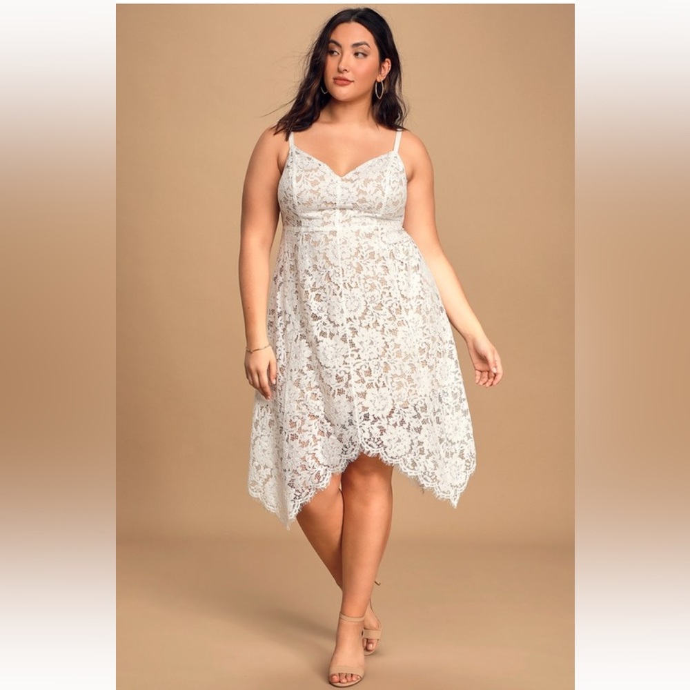 LIKE NEW Lulus One Wish Lace Midi Dress